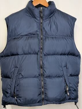 Vintage 97-99 J.Crew Men's XL Navy Blue Down Vest